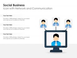 Social business icon with network and communication