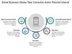 Social business stacks take corrective action planned interval