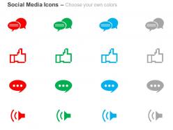 Social chat like video voice call ppt icons graphics