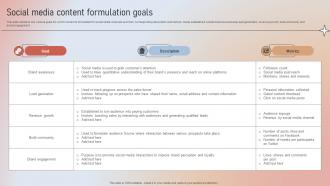 Social Content Formulation Goals Designing A Content Marketing Blueprint MKT SS V