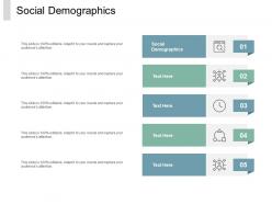 Social demographics ppt powerpoint presentation ideas graphics cpb