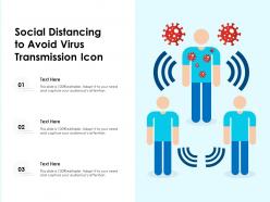 Social distancing to avoid virus transmission icon