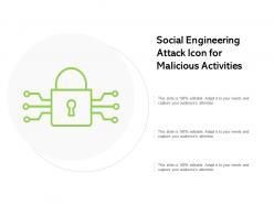 Social engineering attack icon for malicious activities