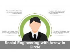 Social engineering with arrow in circle