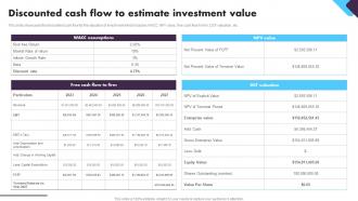 Social Event Planning Discounted Cash Flow To Estimate Investment Value BP SS