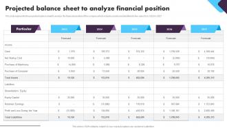 Social Event Planning Projected Balance Sheet To Analyze Financial Position BP SS