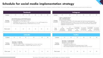 Social Event Planning Schedule For Social Media Implementation Strategy BP SS
