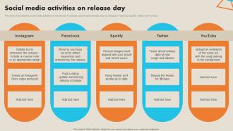 Social Media Activities On Release Day Record Label Marketing Plan To Enhance Strategy SS