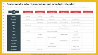 Social Media Advertisement Annual Schedule Calendar