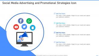 Social Media Advertising And Promotional Strategies Icon
