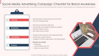 Social Media Advertising Campaign Checklist For Brand Awareness