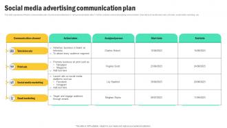 Social Media Advertising Communication Plan