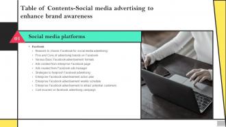 Social Media Advertising To Enhance Brand Awareness Table Of Contents