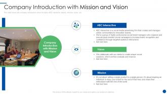Social media agency company introduction with mission and vision ppt elements