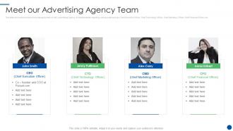 Social media agency meet our advertising agency team ppt information