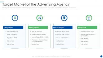 Social media agency target market of the advertising agency ppt themes