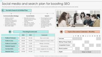 Social Media And Search Plan For Boosting Seo Marketing Guide To Manage Brand