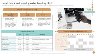 Social Media And Search Plan For Boosting SEO Strategy Toolkit To Manage Brand Identity
