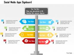Social media apps signboard flat powerpoint design