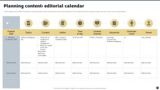 Social Media Brand Marketing Playbook Planning Content Editorial Calendar