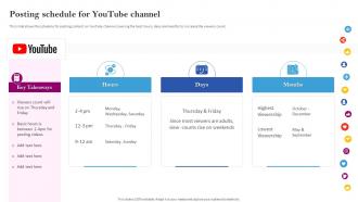 Social Media Branding Posting Schedule For Youtube Channel