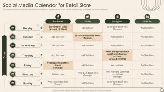 Social Media Calendar For Retail Store Analysis Of Retail Store Operations Efficiency