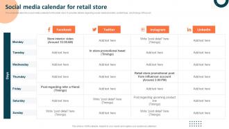 Social Media Calendar For Retail Store Measuring Retail Store Functions