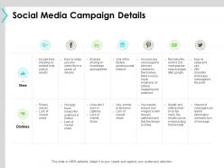Social Media Campaign Details Social Network Ppt Powerpoint Presentation Show Shapes