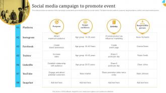 Social Media Campaign To Promote Event Engaging Audience Through Virtual Event Marketing MKT SS V