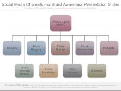 Social Media Channels For Brand Awareness Presentation Slides