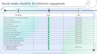 Social Media Checklist For Followers Engagement Engaging Social Media Users For Maximum