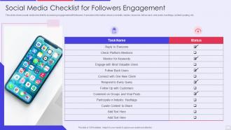 Social media checklist for followers engagement