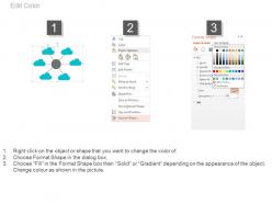Social media clouds with percentage diagram powerpoint slides