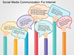 Social media communication for internet flat powerpoint design