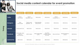 Social Media Content Calendar For Event Promotion Social Media Marketing Campaign To Improve