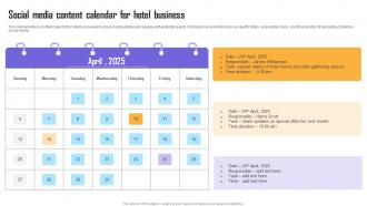 Social Media Content Calendar For Hotel Business