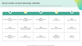 Social Media Content Planning Calendar Offline Marketing To Create Connection MKT SS V