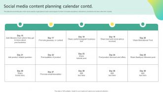 Social Media Content Planning Calendar Offline Marketing To Create Connection MKT SS V Compatible Downloadable