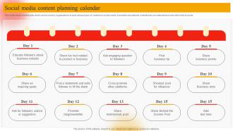 Social Media Content Planning Calendar Online Marketing Plan To Generate Website Traffic MKT SS V