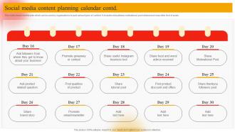 Social Media Content Planning Calendar Online Marketing Plan To Generate Website Traffic MKT SS V Ideas Idea