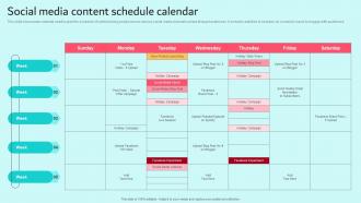 Social Media Content Schedule Calendar Brand Content Strategy Guide MKT SS V