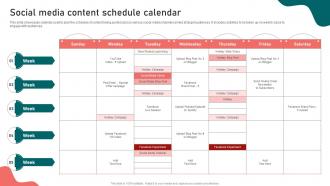 Social Media Content Schedule Calendar Content Marketing Strategy Suffix MKT SS