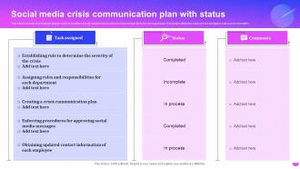 Social Media Crisis Communication Plan With Status