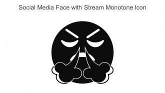 Social Media Face With Stream Monotone Icon In Powerpoint Pptx Png And Editable Eps Format