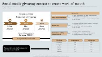 Social Media Giveaway Contest To Create Word Of Mouth A Comprehensive Guide MKT SS V