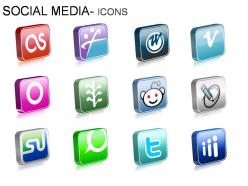 Social media icons powerpoint presentation slides