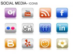 Social media icons powerpoint presentation slides