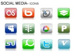 Social media icons powerpoint presentation slides