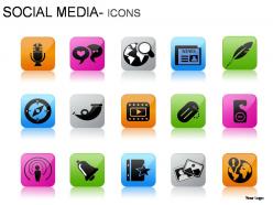 Social media icons powerpoint presentation slides