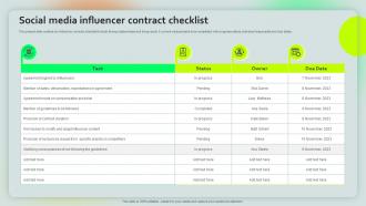 Social Media Influencer Contract Checklist